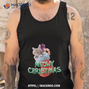 Meowy Christmas Cat Stocking Shirt 3 meowy christmas cat stocking shirt tank top