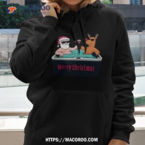 merry christmas in july santa claus reindeer wine glasses shirt hoodie 2