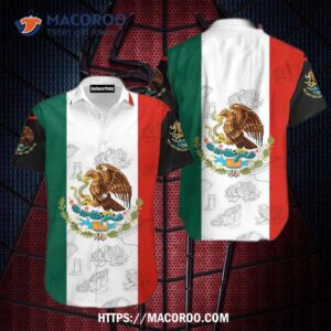 Mexican Mexico Flag Eagle Aloha Hawaiian Shirt