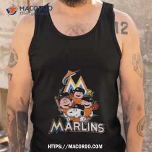 miami marlins snoopy charlie brown woodstock the peanuts movie baseball 2023 shirt tank top