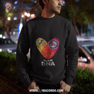 minnesota vikings and minnesota twins heart it s in my dna 2023 shirt sweatshirt