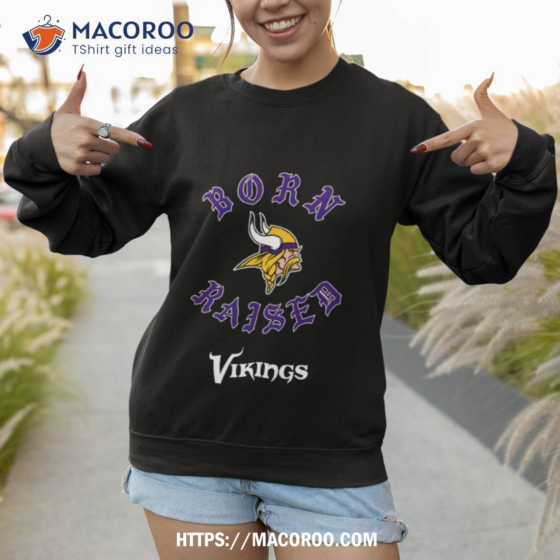 Unisex Born x Raised Purple Minnesota Vikings Pullover Hoodie Size: 4XL