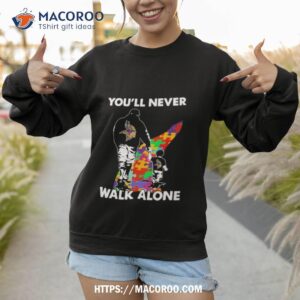 minnesota vikings you ll never walk alone dad and son autism shirt sweatshirt