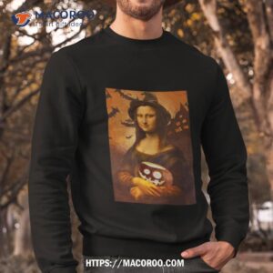 mona lisa halloween mona lisa with pumpkin shirt sweatshirt