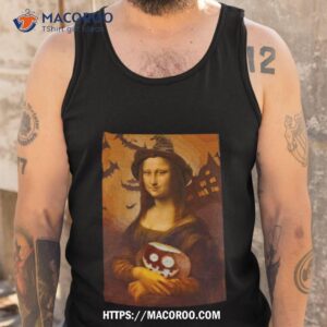 mona lisa halloween mona lisa with pumpkin shirt tank top