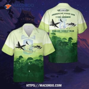 National Airborne Day, 173rd Brigade Combat Team C-17 Aircraft Drops Equipment Hawaiian Shirt