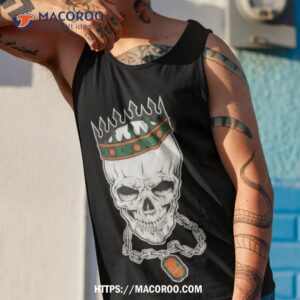 ncaa miami hurricanes skull rock with crown shirt tank top 1