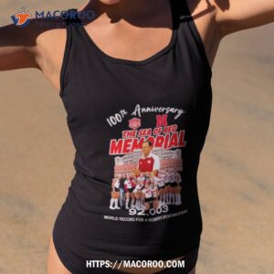 nebraska women s volleyball 100th anniversary the sea of red memorial 92003 world record for a women t sporting evenshirt tank top 2