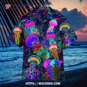 Neon Jellyfish Under The Sea Aloha Hawaiian Shirt