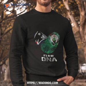 new england patriots and boston celtics heart it s in my dna 2023 t shirt sweatshirt