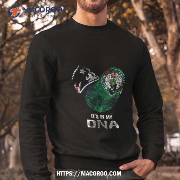 New England Patriots And Boston Celtics Heart It’s In My Dna 2023 T Shirt