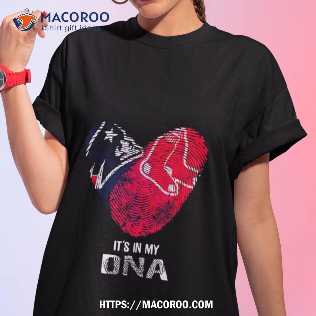 New England Patriots And Boston Red Sox Heart It's In My Dna 2023 T Shirt