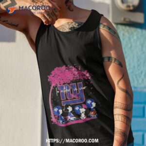 new york giants peanut characters in october we wear pink 2023 shirt tank top 1