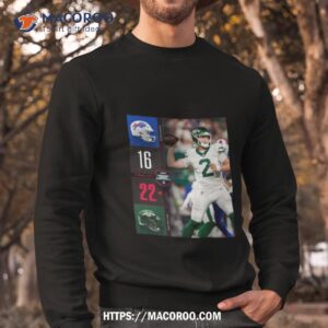 new york jets 22 16 wins buffalo bills 2023 monday night football final score shirt sweatshirt