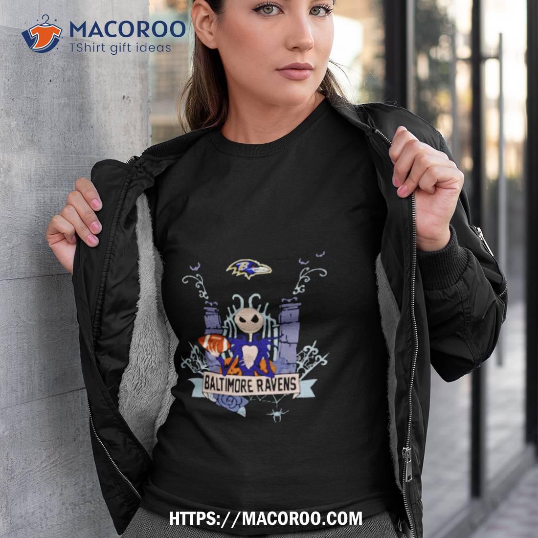 Nfl Baltimore Ravens Football Jack Skellington Halloween Shirt