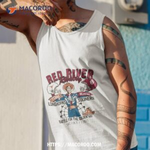 nice texas longhorns vs oklahoma sooners comfort wash red river rivalry match up washed 2023 shirt tank top 1