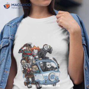 north carolina tar heels horror movies characters bus halloween 2023 shirt tshirt