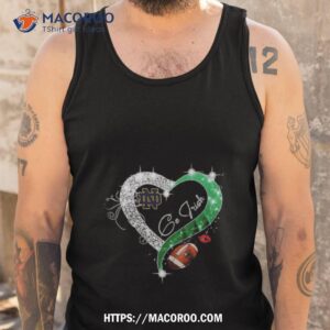 notre dame fighting irish go irish diamond heart shirt tank top