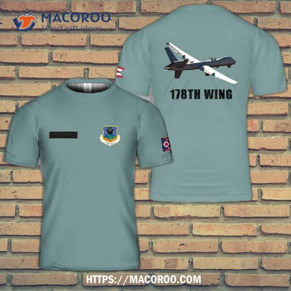 Ohio Air National Guard 178th Wing General Atomics Mq-9 Reaper 3D T-Shirt