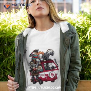Oklahoma Sooners Horror Movies Characters Bus Halloween 2023 Shirt