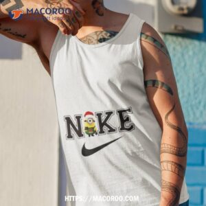 one eye minion in christmas nike logo t shirt tank top 1