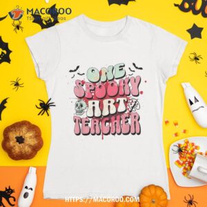 one spooky art teacher funny halloween retro style shirt tshirt 1