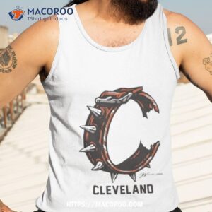 orange cleveland football c collar shirt tank top 3