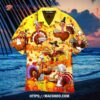 Peacock Cooking Thanksgiving Turkey Loves Yellow Aloha Hawaiian Shirt