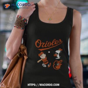 peanuts charlie brown and snoopy playing baseball baltimore orioles shirt tank top 4