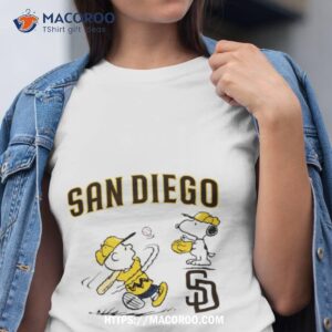 peanuts charlie brown and snoopy playing baseball san diego padres shirt tshirt
