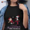 Peanuts Charlie Brown And Snoopy Playing Baseball Texas Rangers Shirt