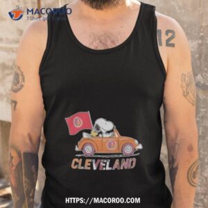 peanuts snoopy and woodstock cleveland sports teams on car 2023 t shirt tank top