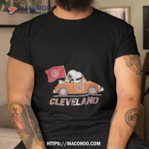 Peanuts Snoopy And Woodstock Cleveland Sports Teams On Car 2023 T Shirt