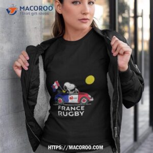 Peanuts Snoopy And Woodstock France Rugby On Car 2023 T Shirt