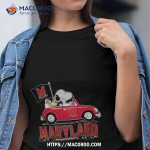 Peanuts Snoopy And Woodstock Maryland Terrapins On Car Logo 2023 T Shirt