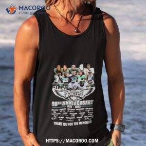 philadelphia eagles 90th anniversary 1933 2023 thank you for the memories signatures photo design shirt tank top