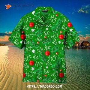 Pine Leaves Santa Ho Green Aloha Hawaiian Shirt