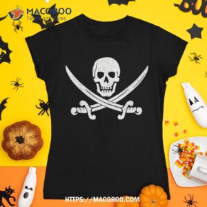 Pirate Sword Skull Bones Halloween Tea Shirt