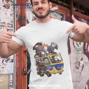 Pittsburgh Panthers Horror Movies Characters Bus Halloween 2023 Shirt
