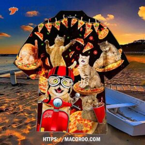 Pizza Cats Aloha Hawaiian Shirt