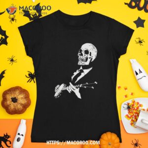 playing skull band music skeleton halloween shirt tshirt 1