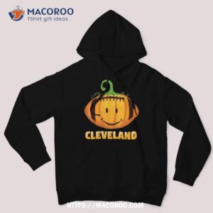 Pumpkin Halloween Costume Cleveland Football Cool Smile Face Shirt