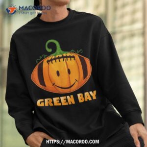 pumpkin halloween costume green bay football cool smile face shirt sweatshirt