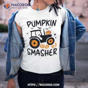 Pumpkin Smasher Halloween Tractor Boys Kids Toddler Shirt