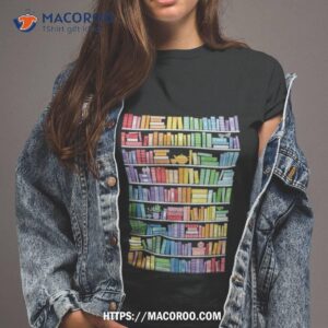 Rainbow Books Shelf Pattern Shirt