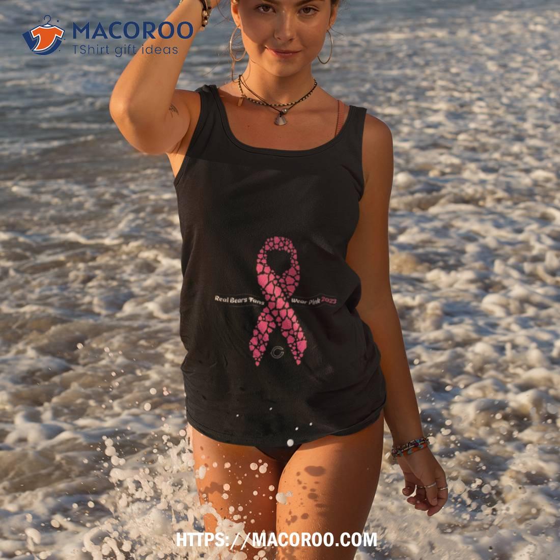 Real chicago bears fans wear pink logo cancer awareness shirt