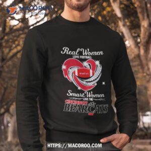 real women love football smart women love cincinnati bearcats diamond heart 2023 shirt sweatshirt