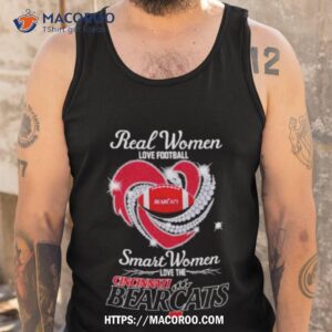 real women love football smart women love cincinnati bearcats diamond heart 2023 shirt tank top