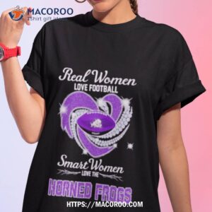 Real Women Love Football Smart Women Love Tcu Horned Frogs Diamond Heart 2023 Shirt