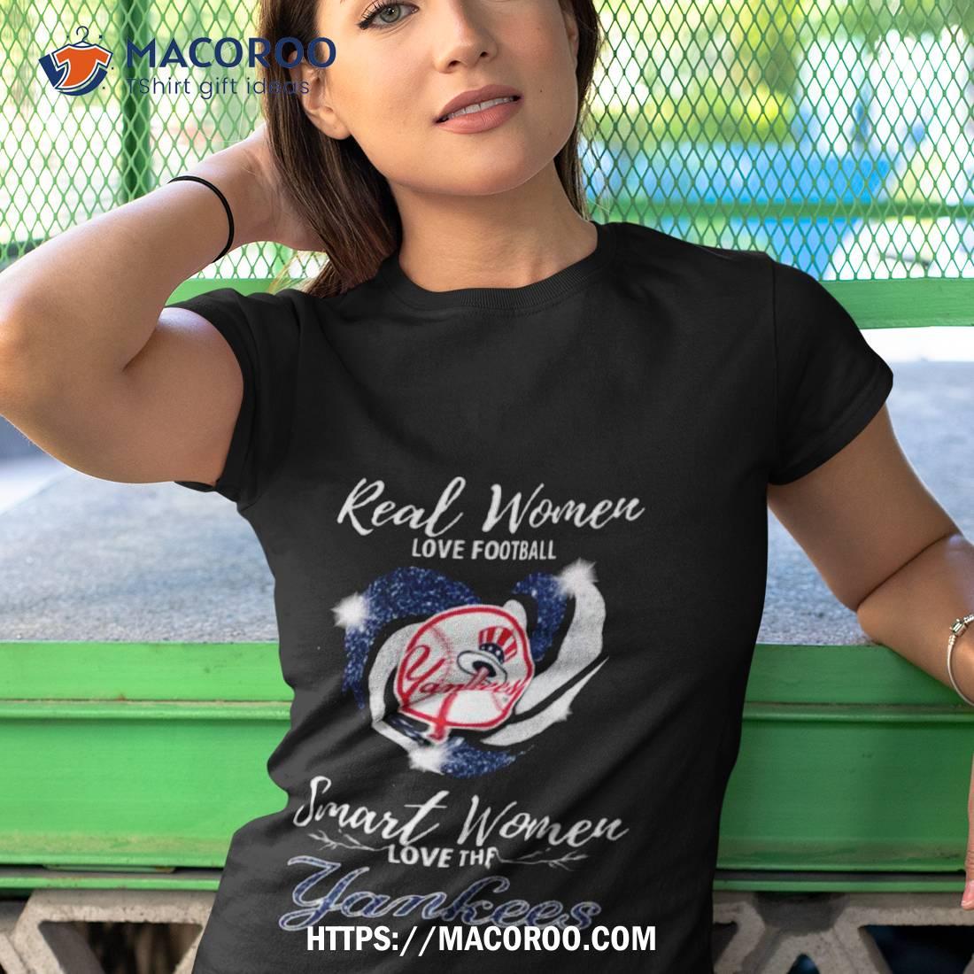 Real Women Love Football Smart Women Love The New York Yankees 2023 Diamond  Hearshirt